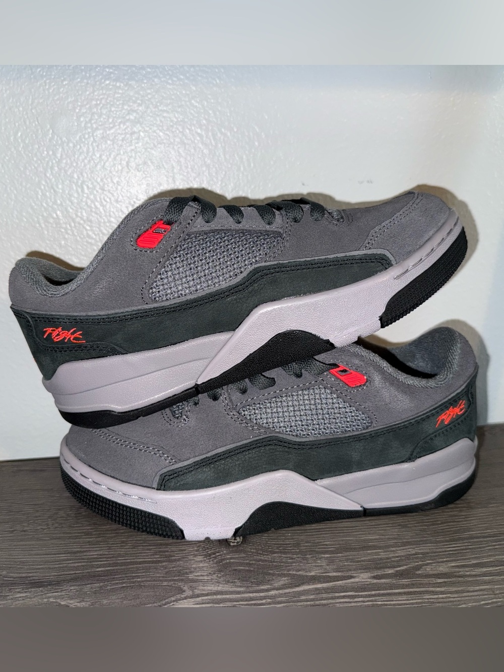 Jordan Flight Court GS Sneakers Dark Grey Infrared 23 Black 6Y New In Box HF3333